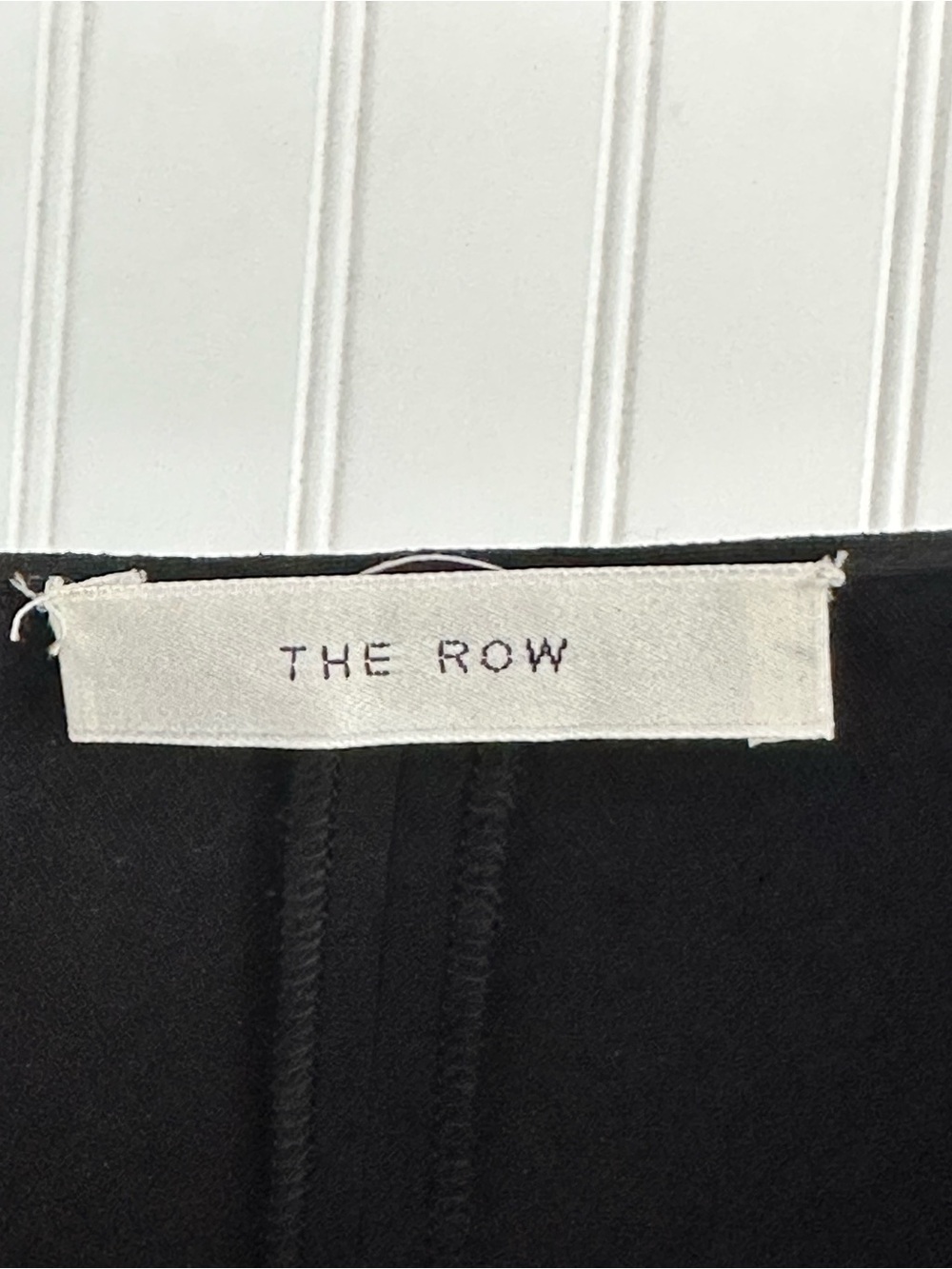 The Row Iona Draped Crepe Black V-Neck Dress - Picture 6 of 12